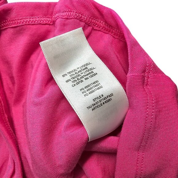 Aritzia Wilfred Lydia Top, Ruched, Square Neck, Long Sleeve, Pink, Tencel, Sz M - Picture 5 of 8